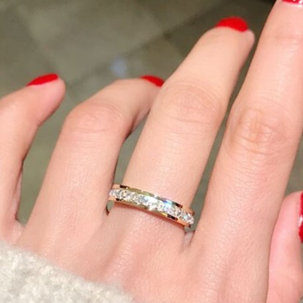 Orah Wedding Band. Solid Stainless Steel Triple plated in 18k Yellow Gold